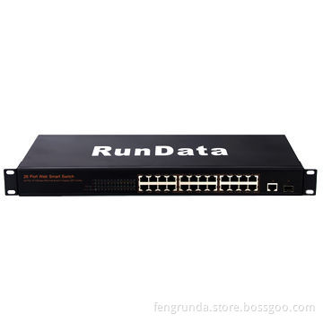 24-port 10/100Mbps Web Smart Network Switch, 1 Gigabit Uplink and SFP